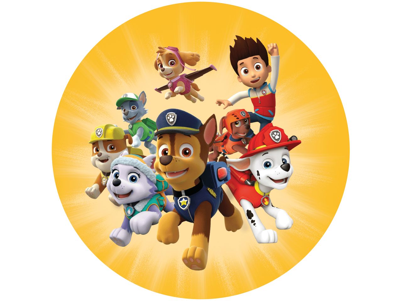 tortenaufleger paw patrol gelb rund 20cm