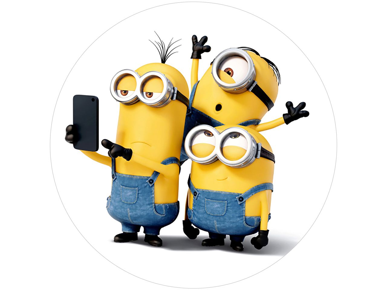 tortenaufleger minions selfie rund 20cm