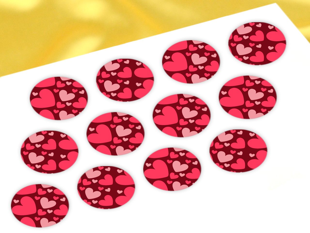 cupcake buttons herzen 12 stueck