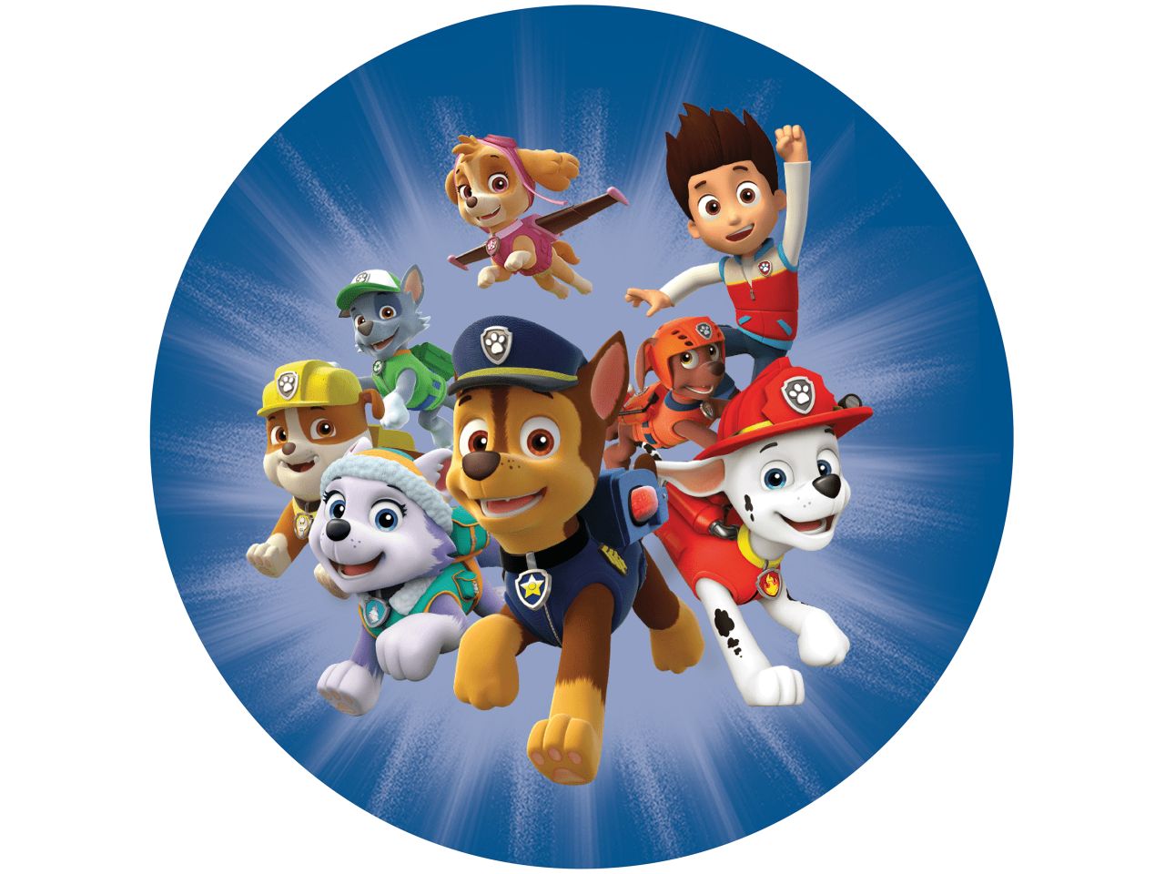 tortenaufleger paw patrol blau rund 20cm