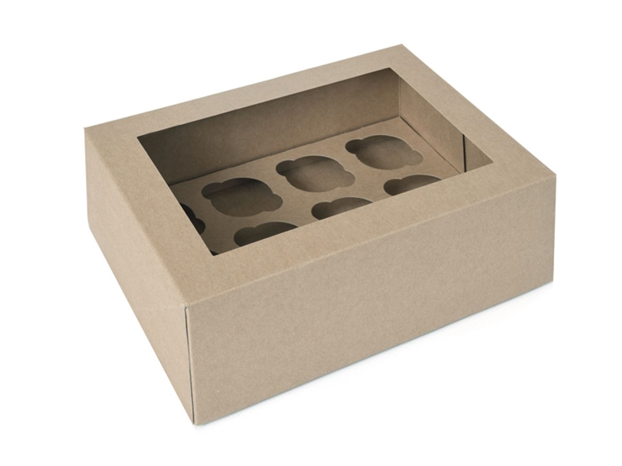 cupcake box fuer 12 mini cupcakes kraftpapier braun 2 stueck