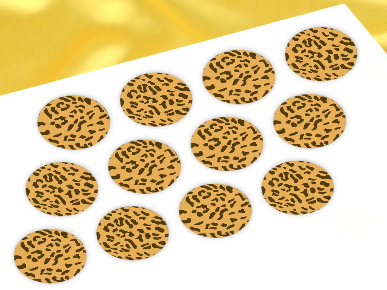 cupcake buttons leopard gelb 12 stueck