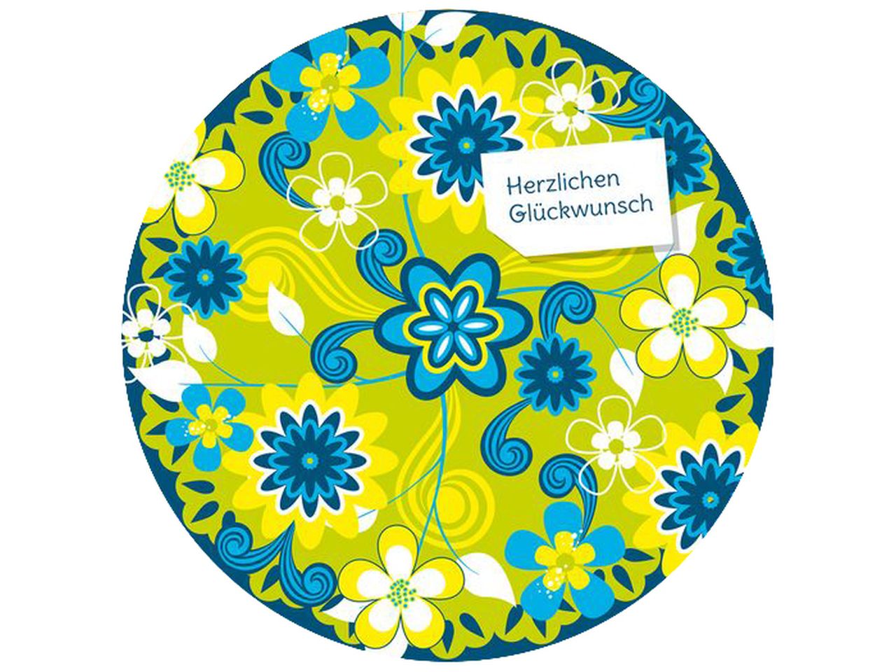 tortenaufleger blumen gruen rund 20cm