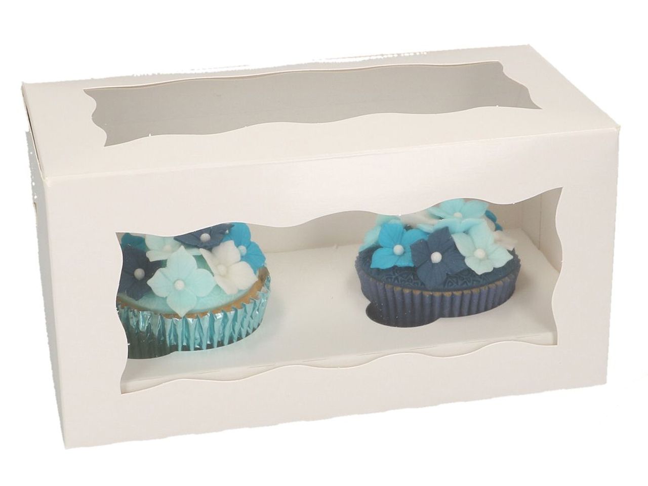 cupcake box fuer 2 cupcakes weiss