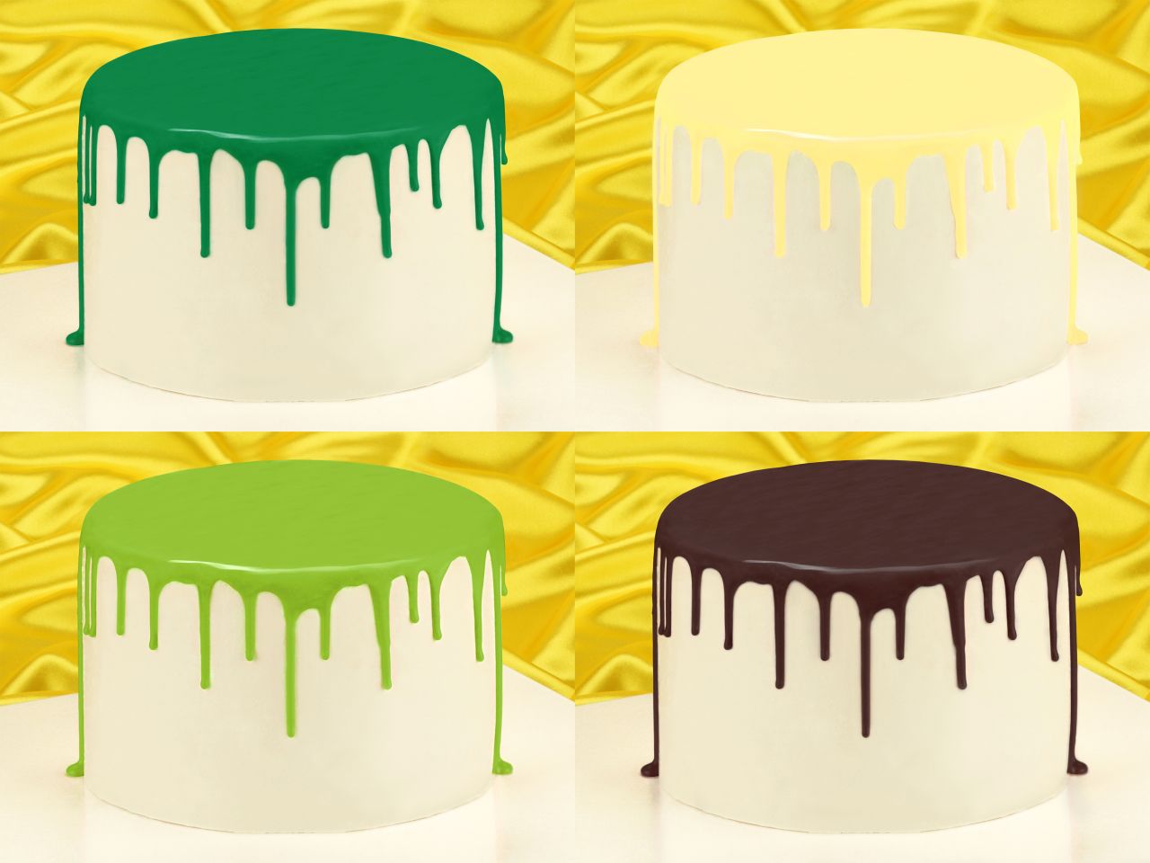 cake drip glasur jungle set 4er