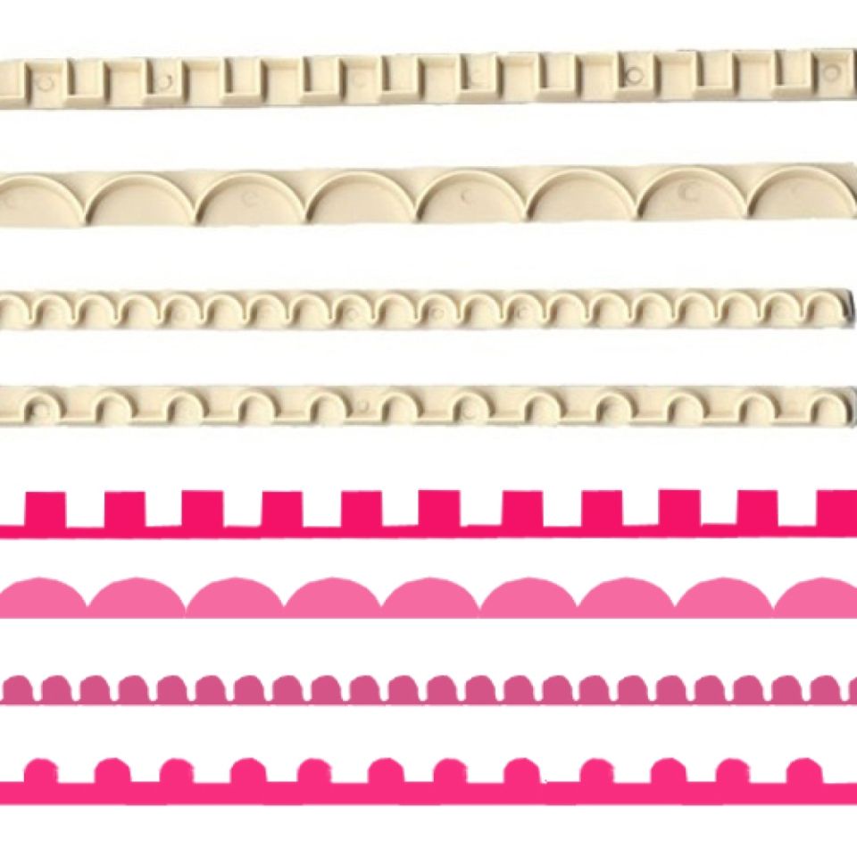fmm sugarcraft fondant ausstecher set nr 3 dekorrand set 4er