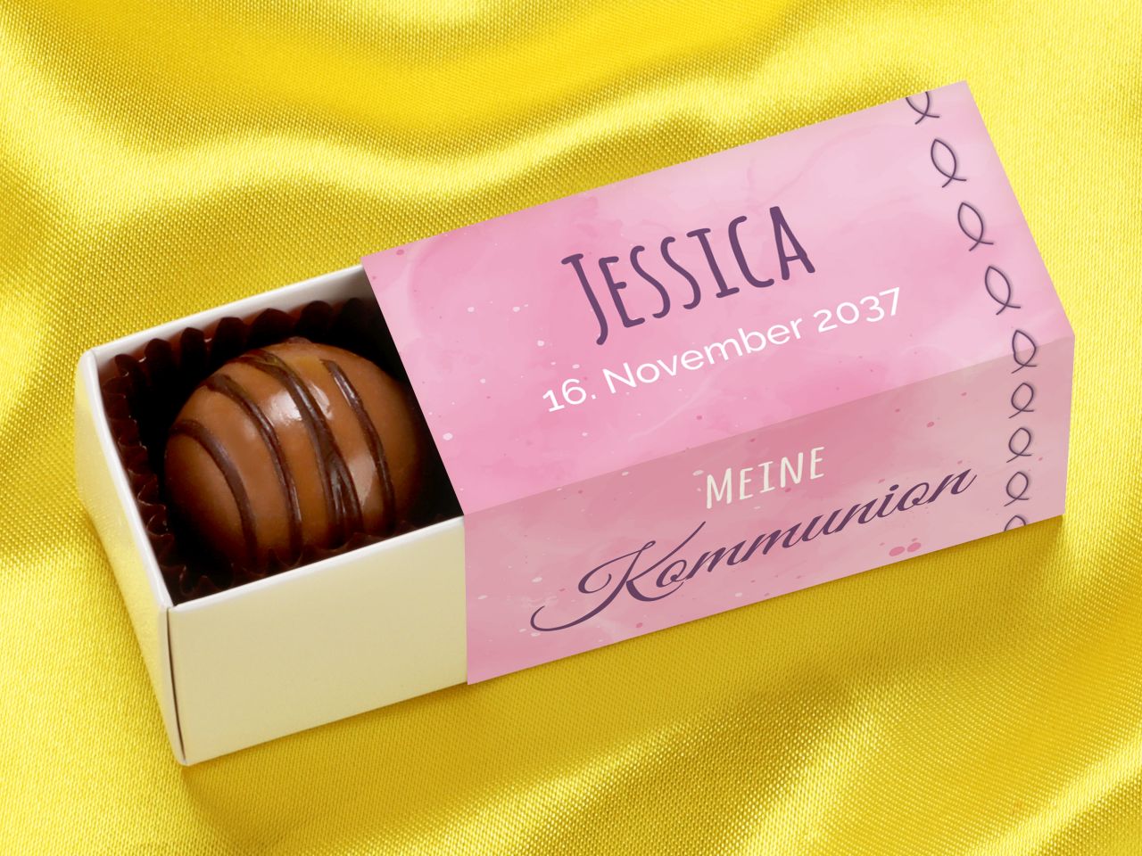 trueffelstange fuer 2 trueffel individuell kommunion konfirmation rosa