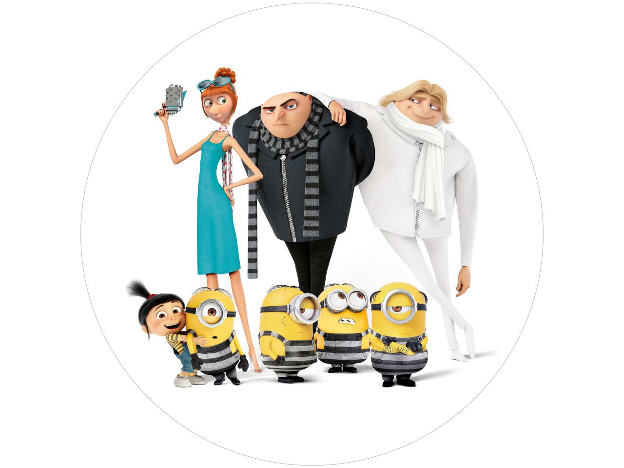 tortenaufleger minions mit lucy gru dru agnes rund 20cm