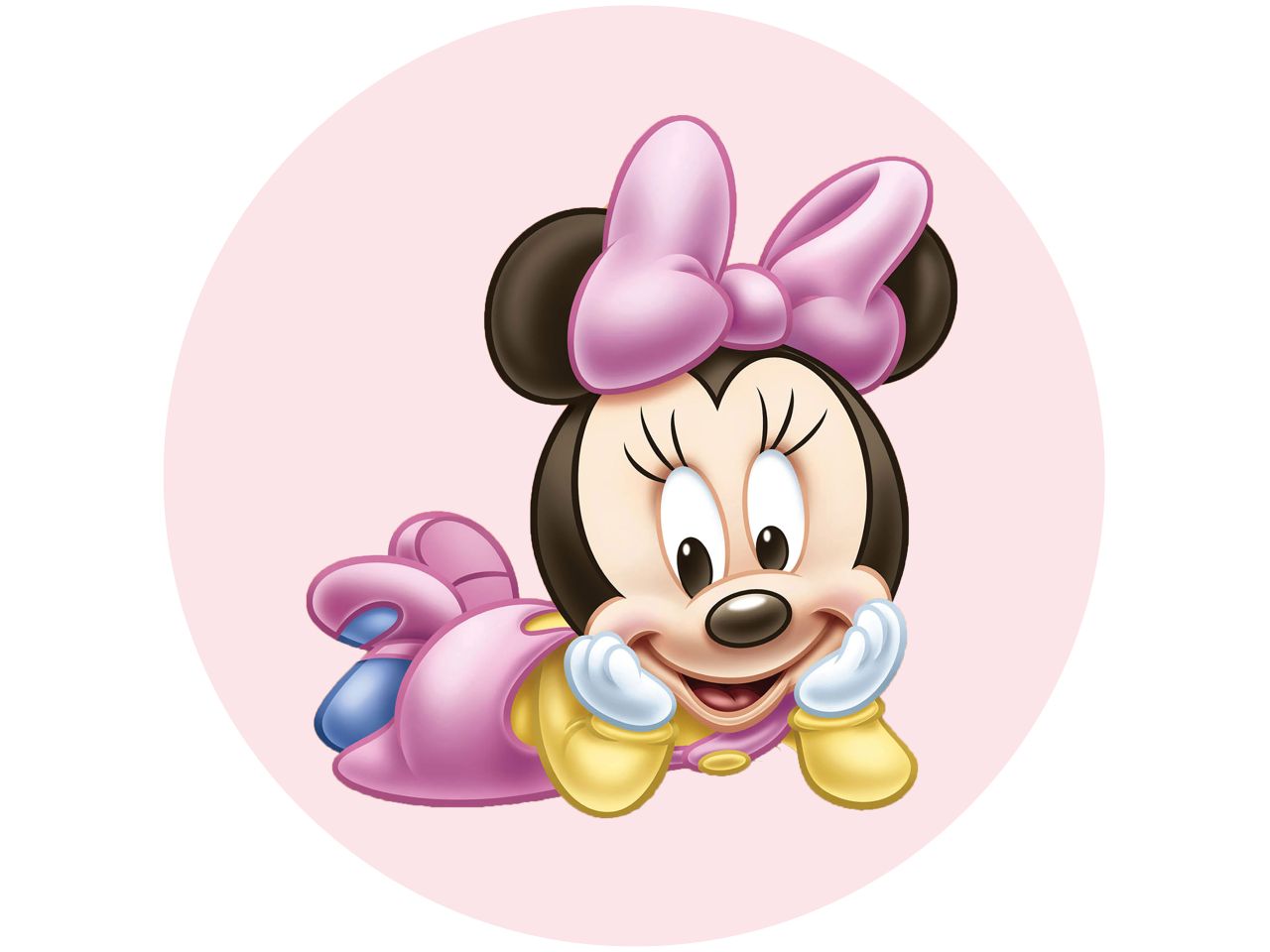 tortenaufleger baby minnie maus rosa rund 20cm