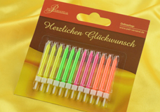 Kerzen für Geburtstagstorten und Kuchen