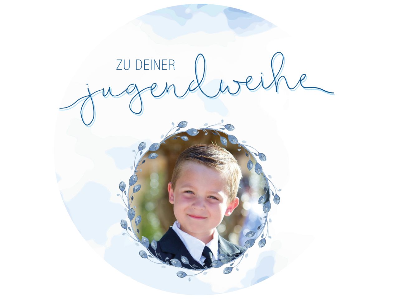 tortenaufleger jugendweihe blau rund 20cm
