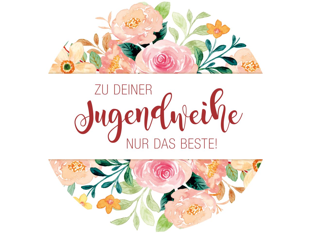 tortenaufleger jugendweihe blumen rund 20cm