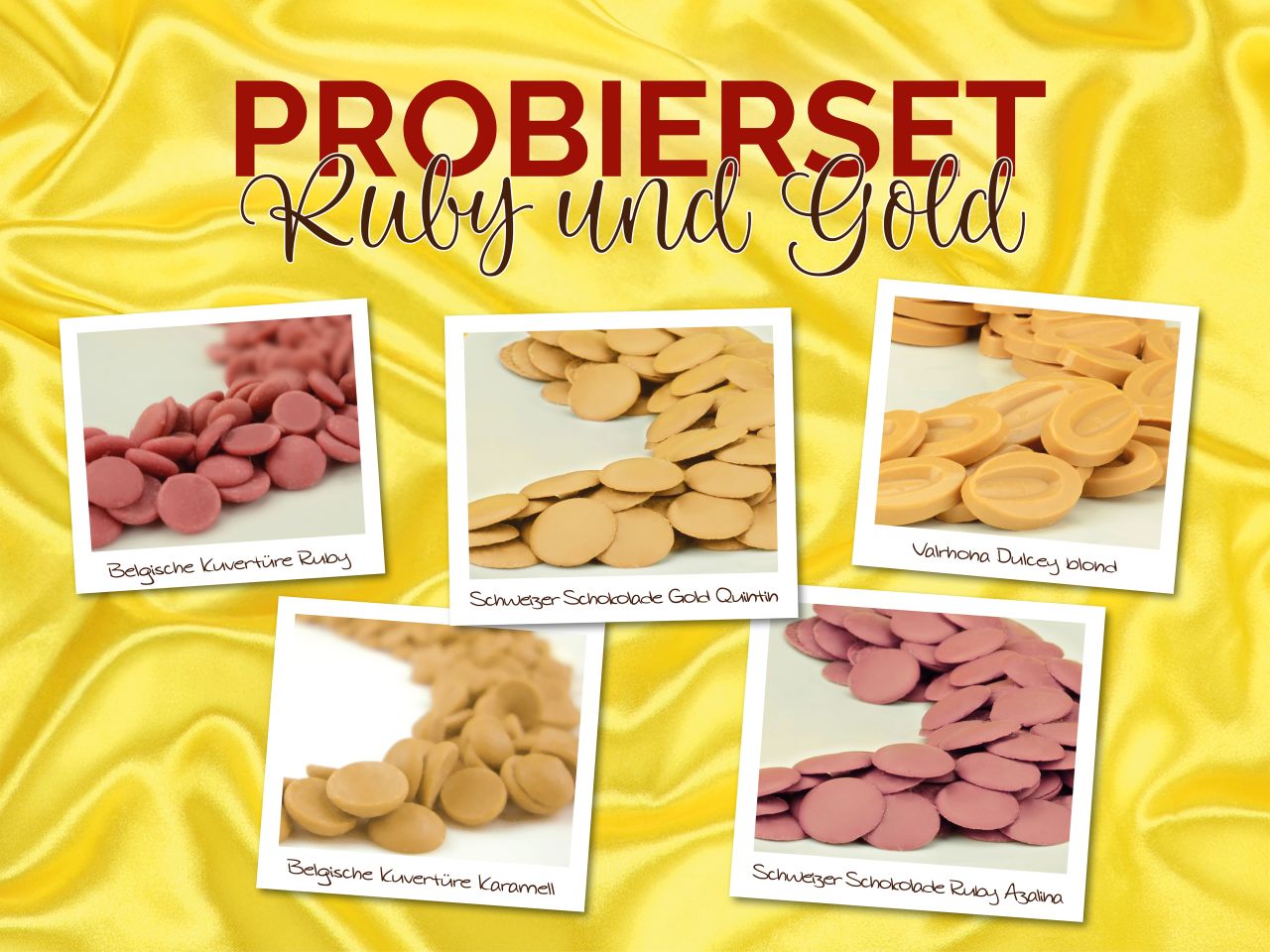 probierset gold ruby kuvertuere 5x20g 100g