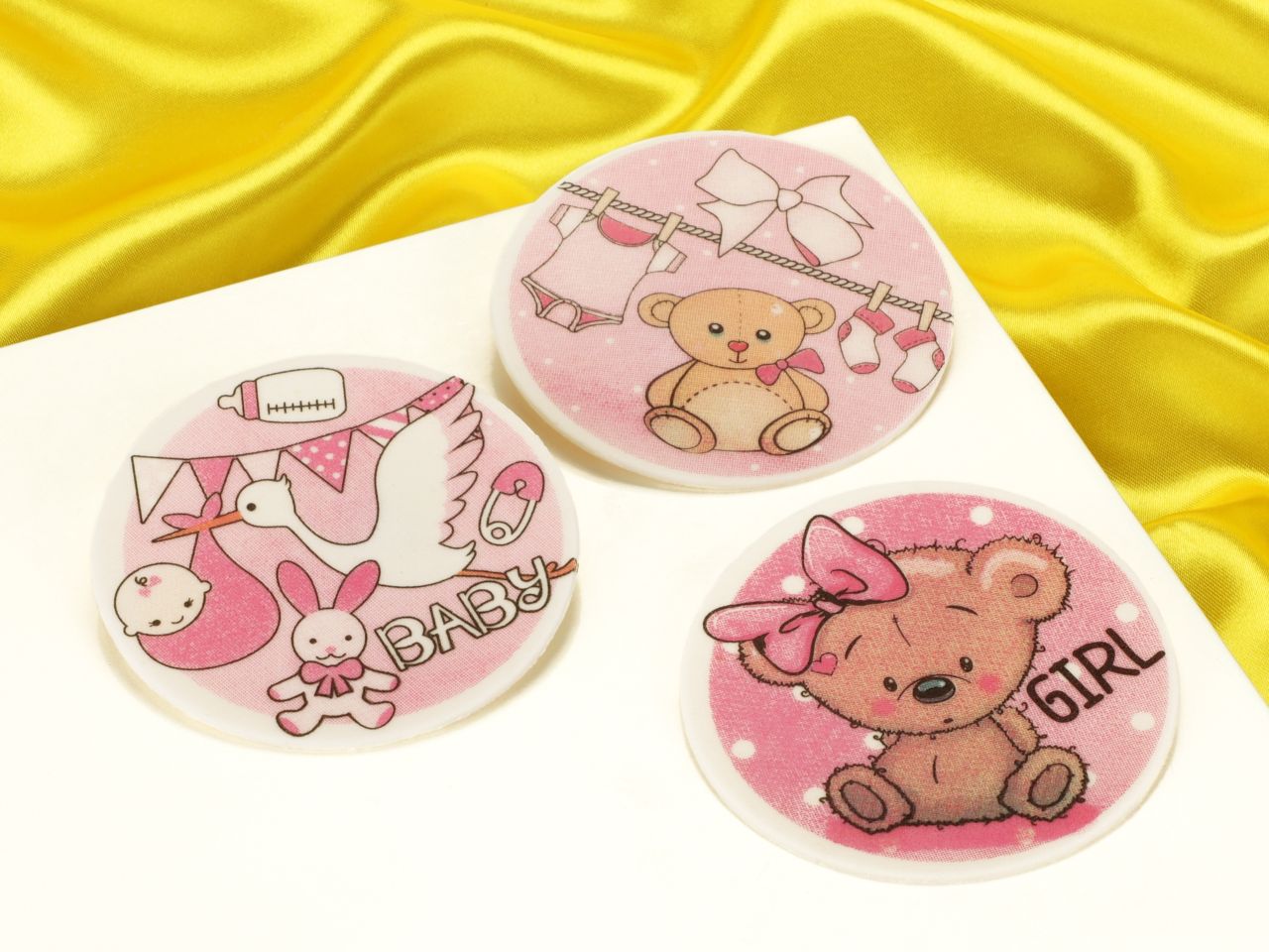 dekoraufleger baby rosa 3 stueck