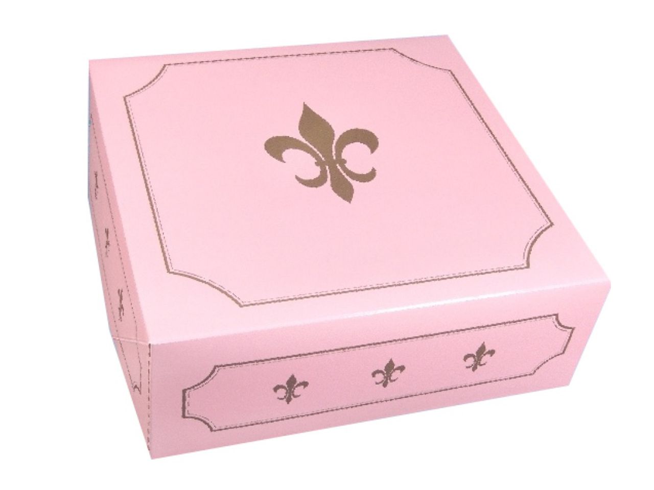 tortenkarton 32x32x12cm rosa gold