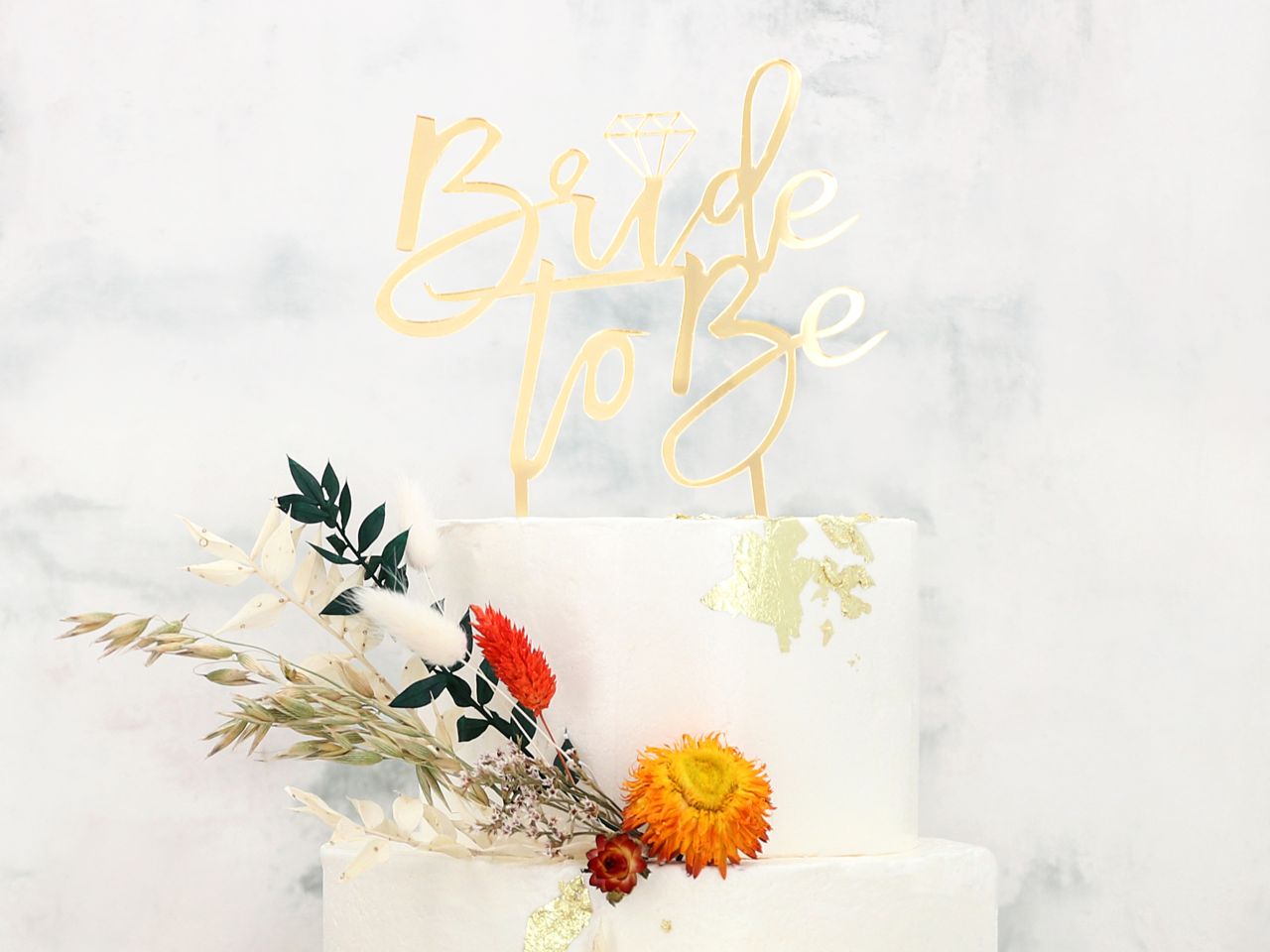 cake topper bride to be gold