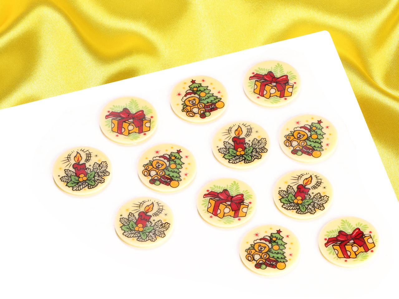 schokoaufleger weihnachtsmotive o 3 cm 24 stueck