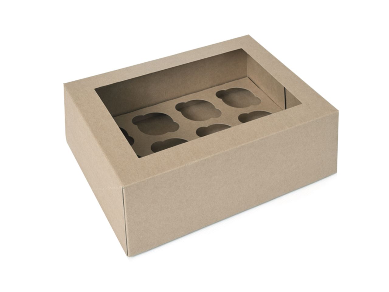 cupcake box fuer 12 cupcakes braun 2 stueck