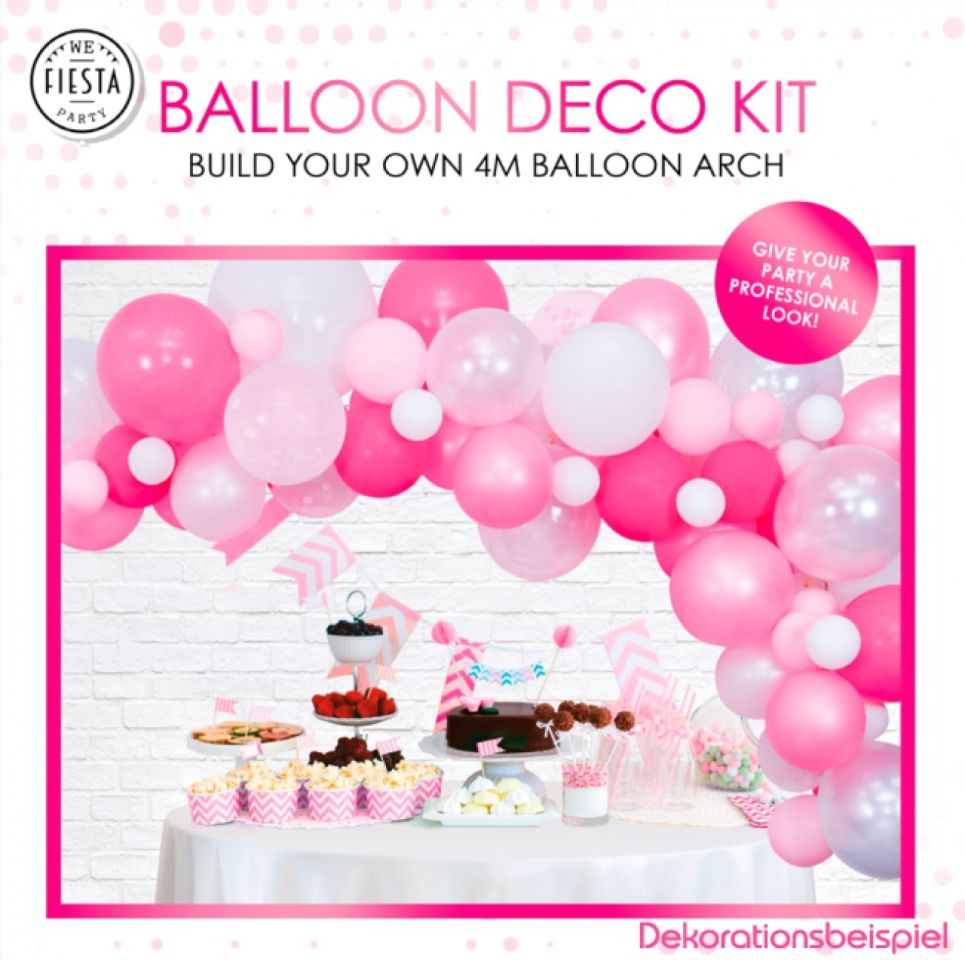 ballongirlande rosa 71 teilig