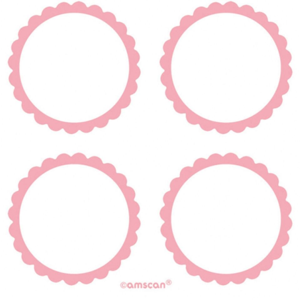 runde aufkleber mit wellenrand babypink