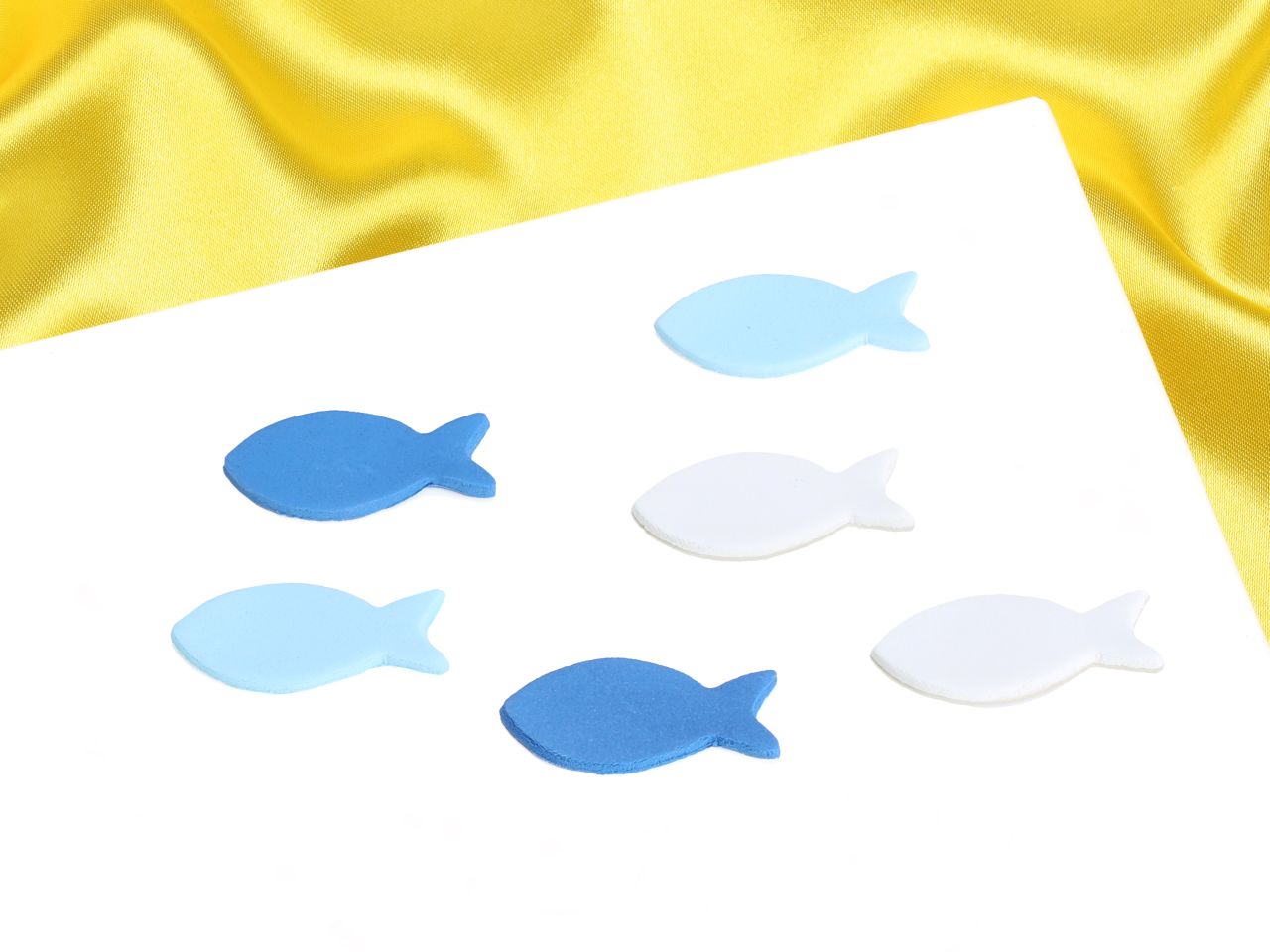 dekoraufleger fische blau weiss 12 stueck