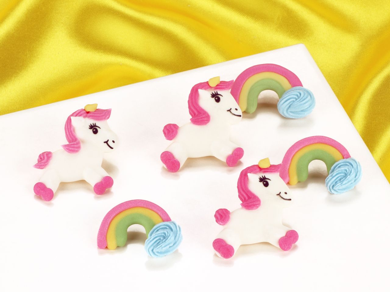 einhorn regenbogen flach zucker set 6 stueck