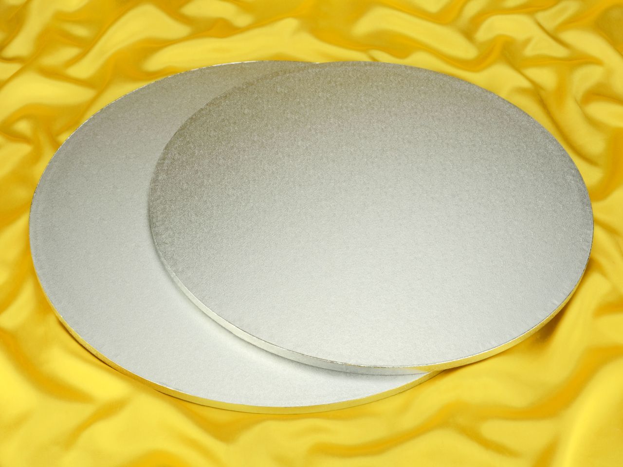 cakeboard rund 46cm silber