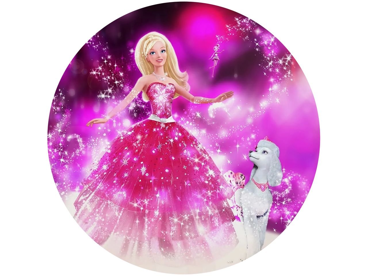 tortenaufleger barbie modezauber in paris rund 20cm