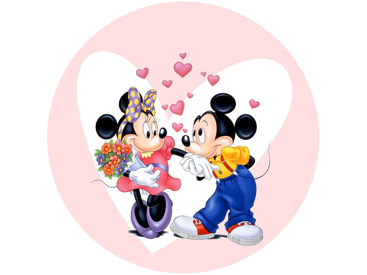 tortenaufleger mickey und minnie maus love rund 20cm