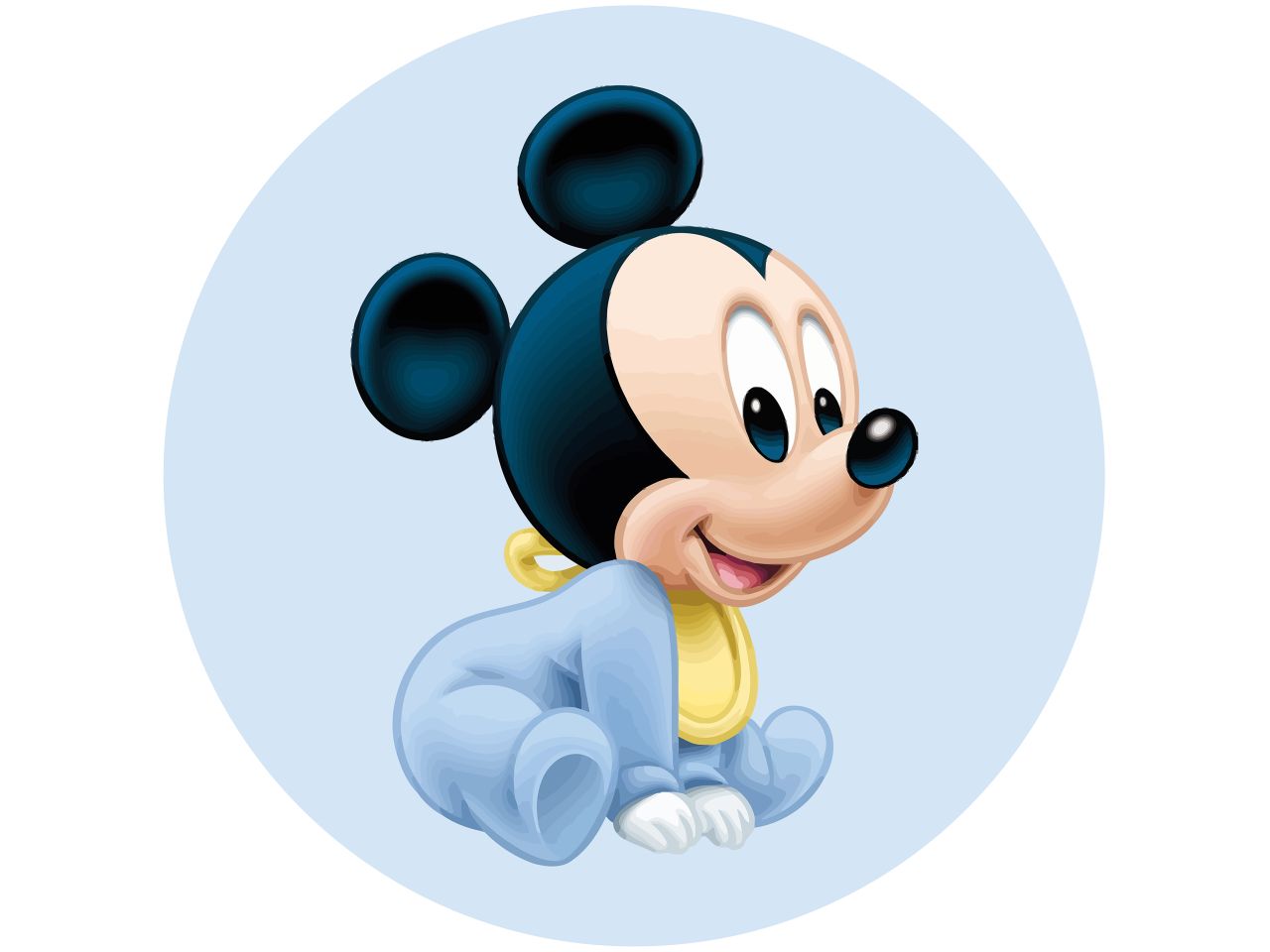 tortenaufleger baby mickey maus blau rund 20cm
