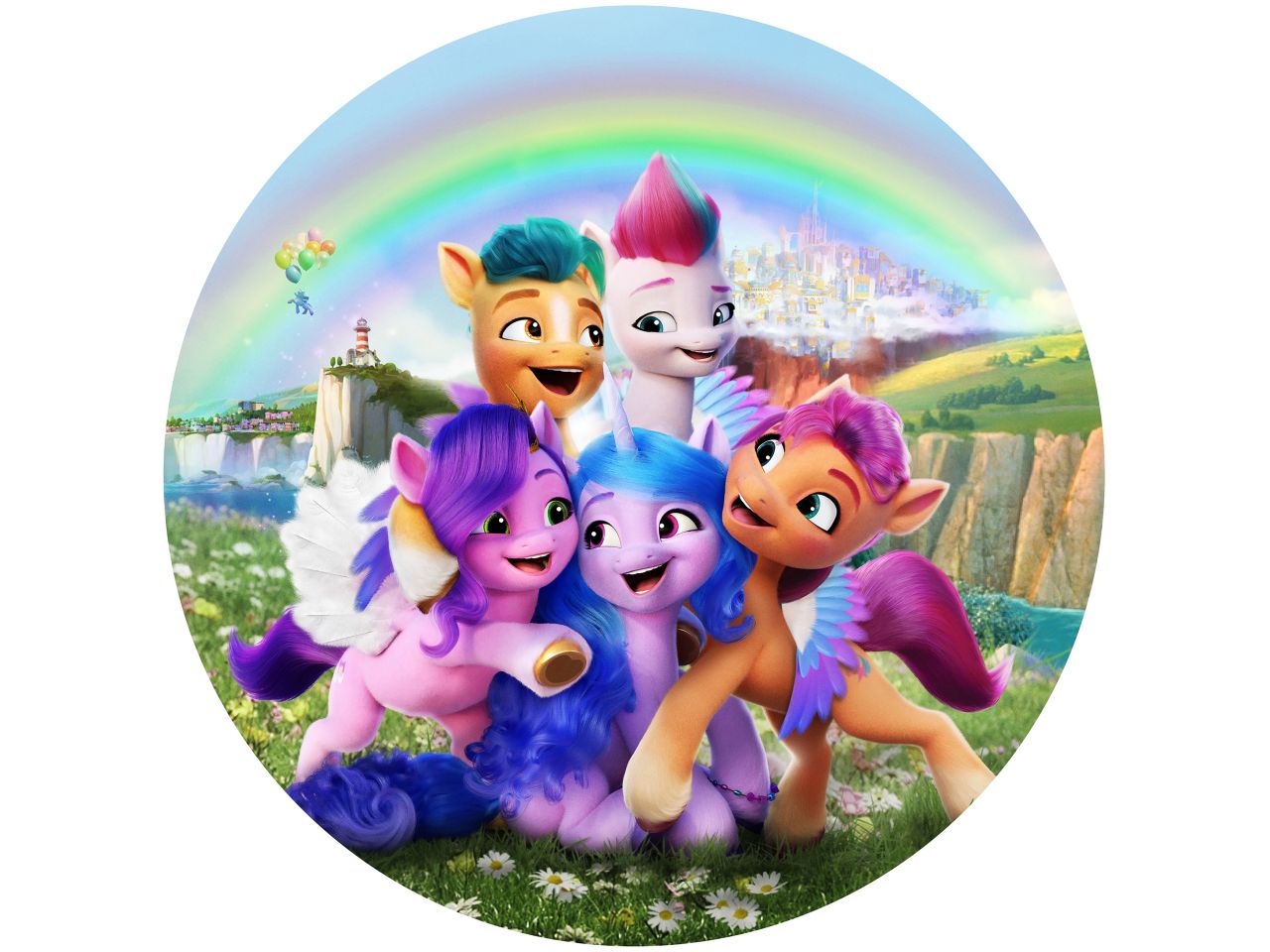 tortenaufleger my little pony regenbogen rund 20cm