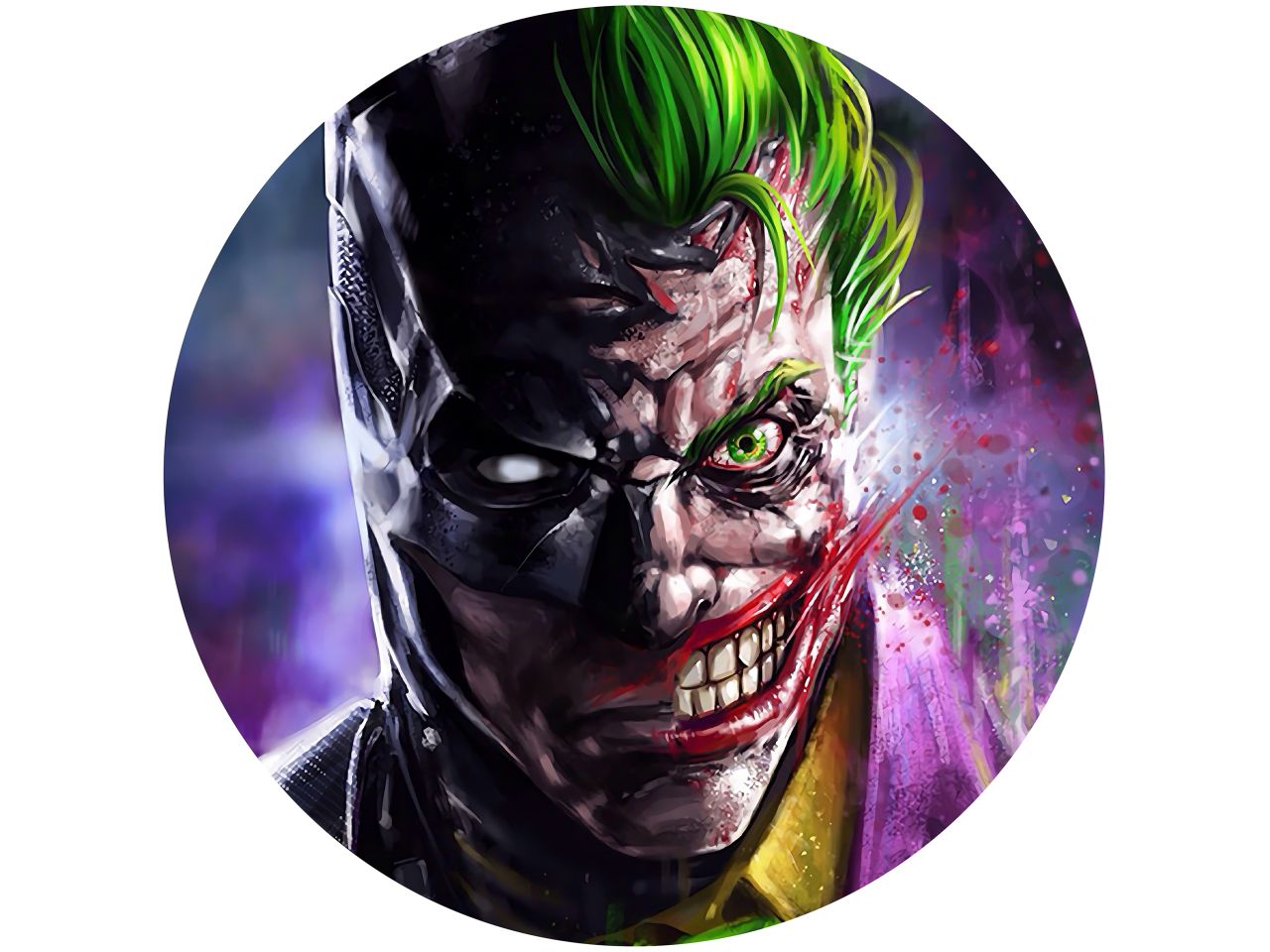 tortenaufleger batman und joker rund 20cm
