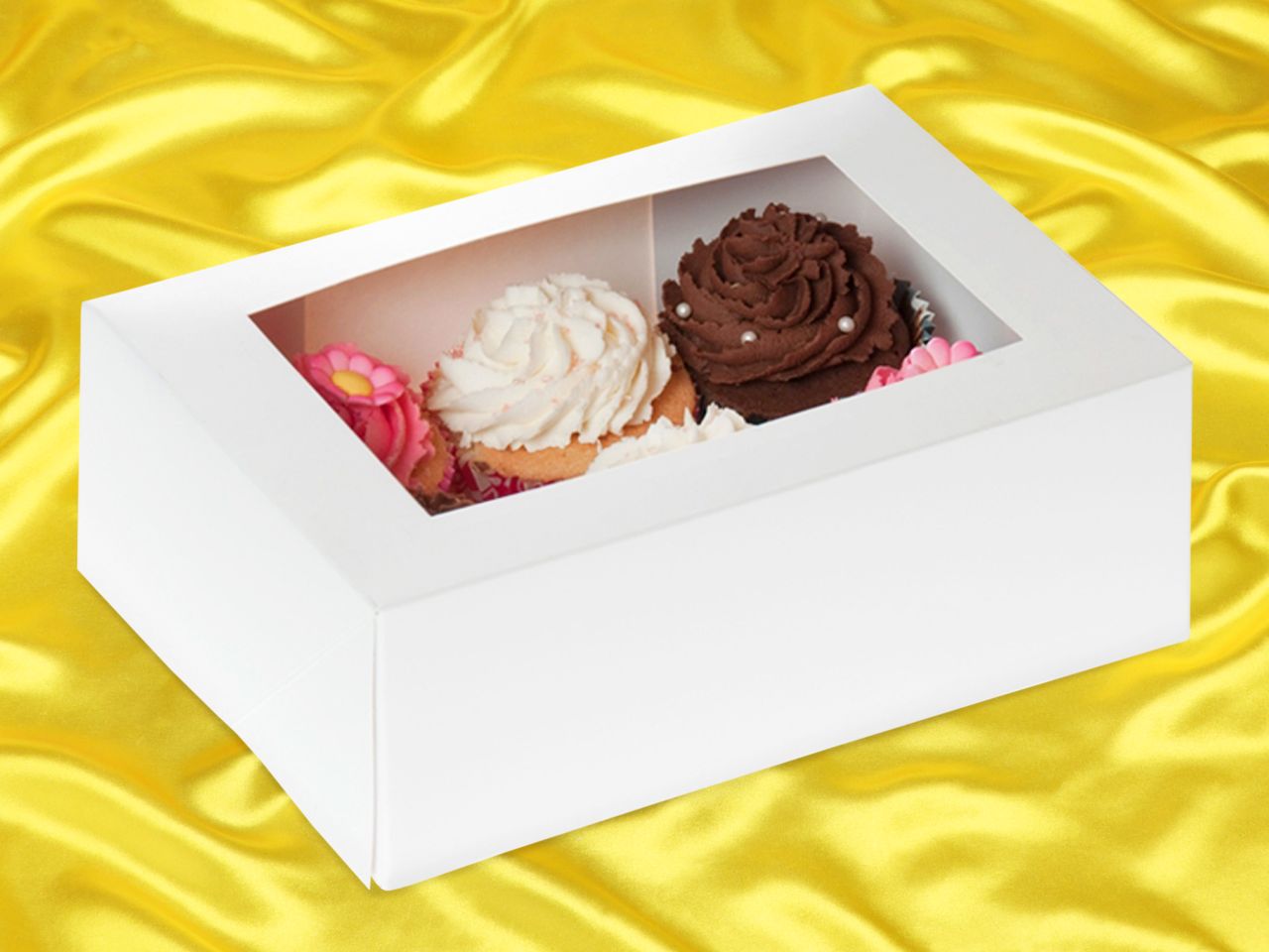 cupcake box fuer 6 cupcakes weiss 2 stueck