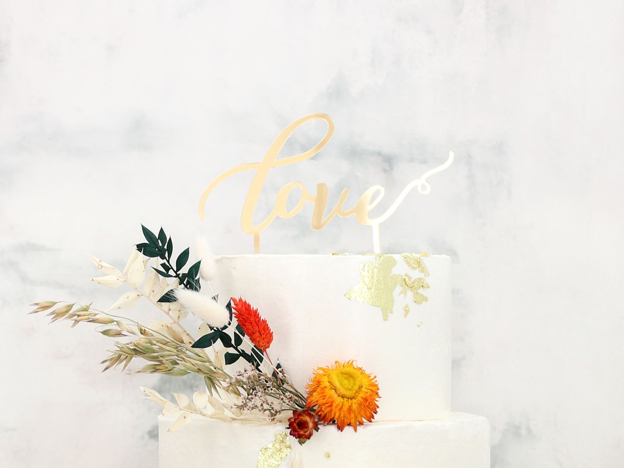 cake topper love gold