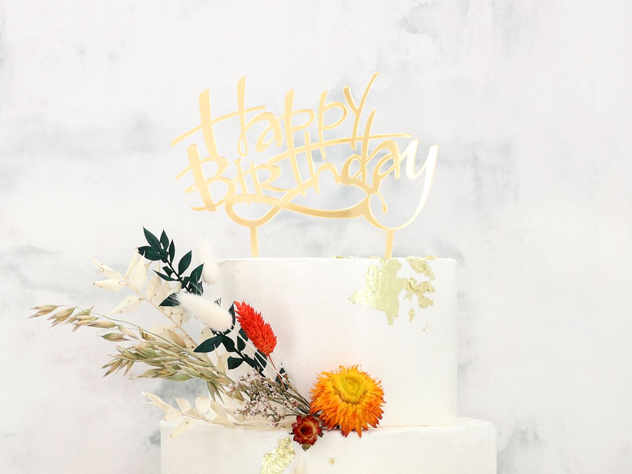 cake topper happy birthday gold