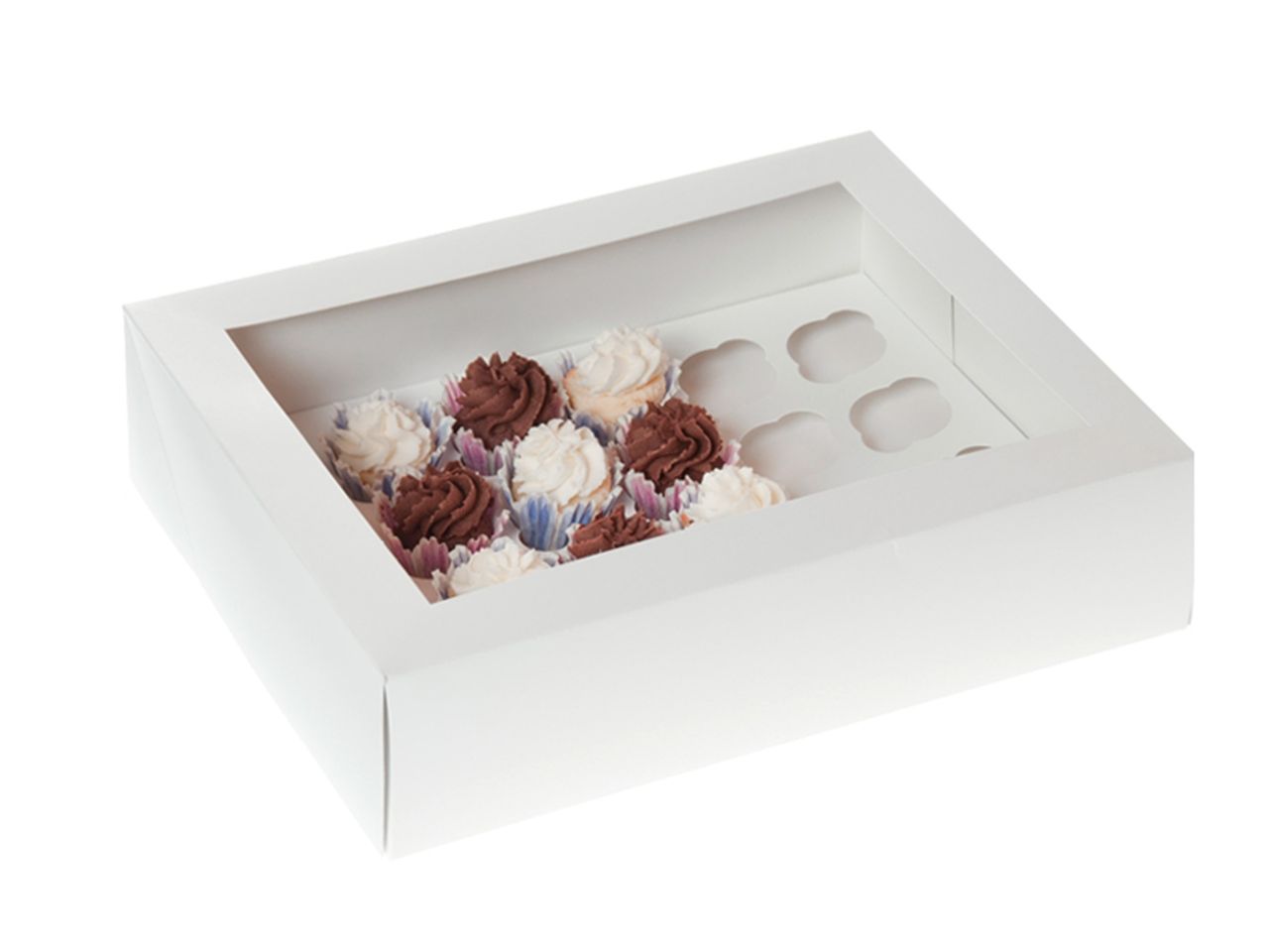 cupcake box fuer 24 mini cupcakes weiss 2 stueck