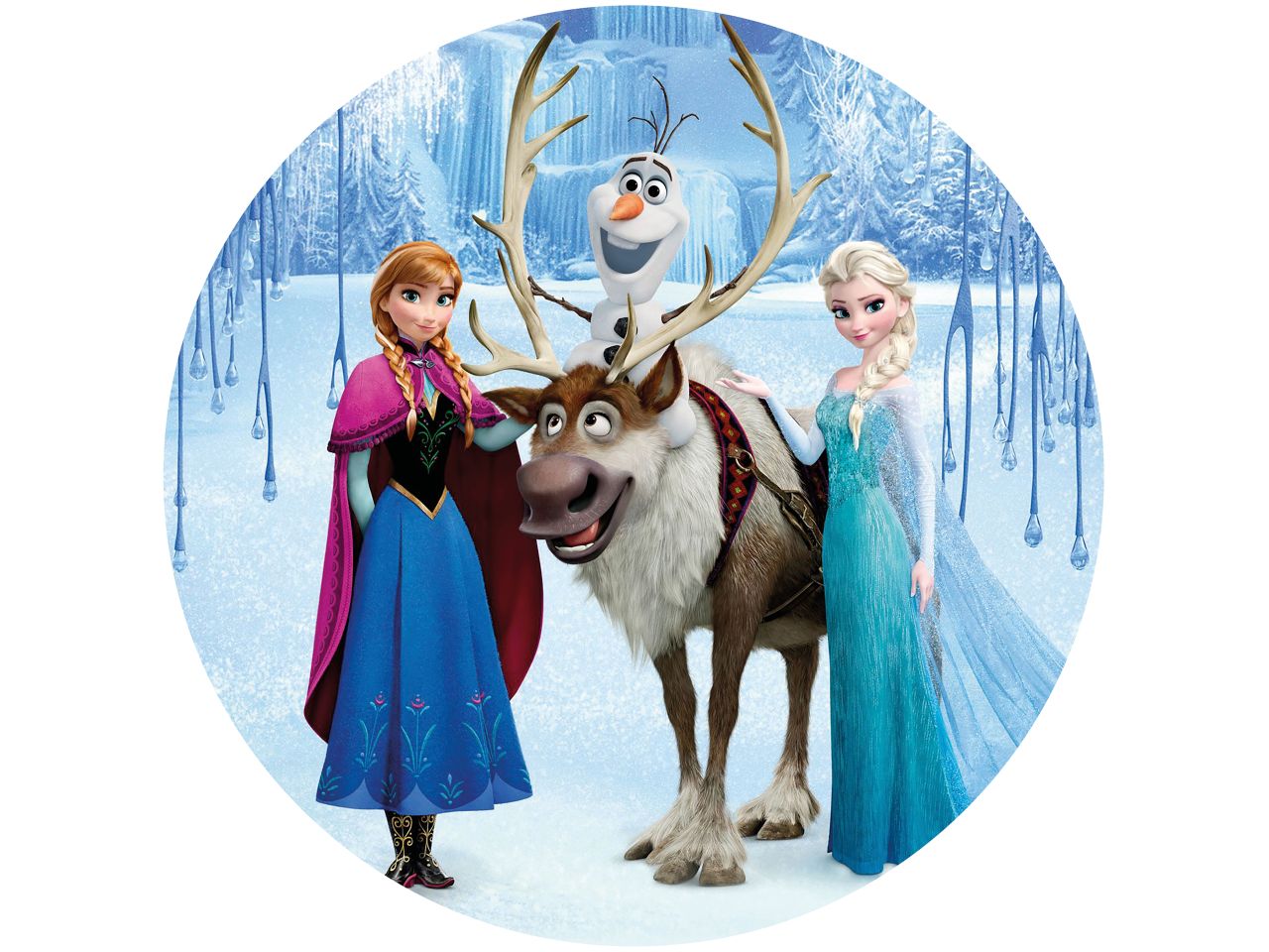 tortenaufleger frozen anna elsa olaf und sven rund 20cm