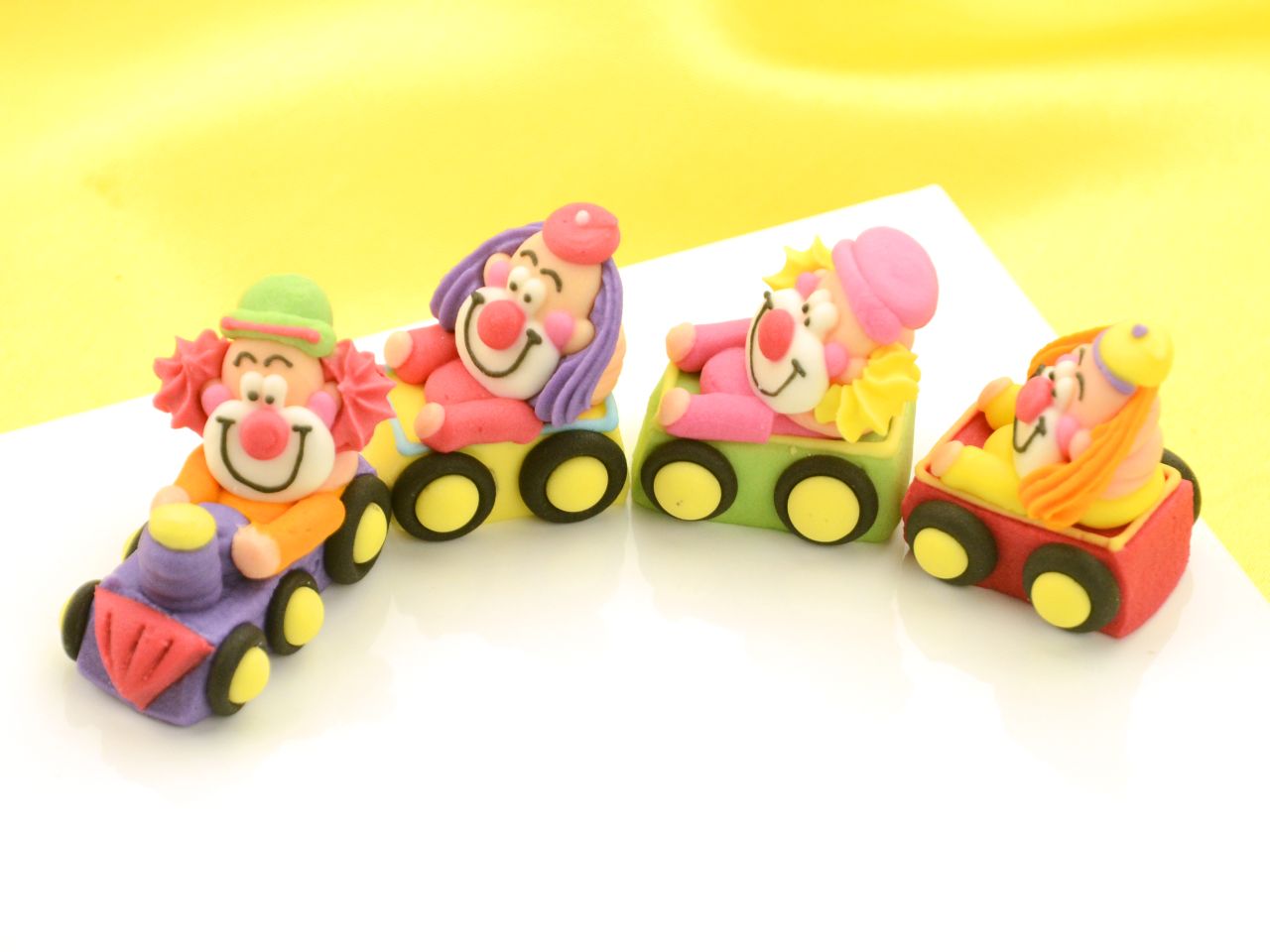 clowns im zug zucker 4er set