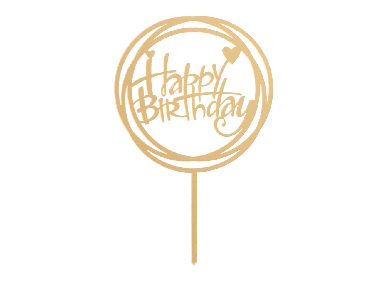 tortentopper happy birthday gold