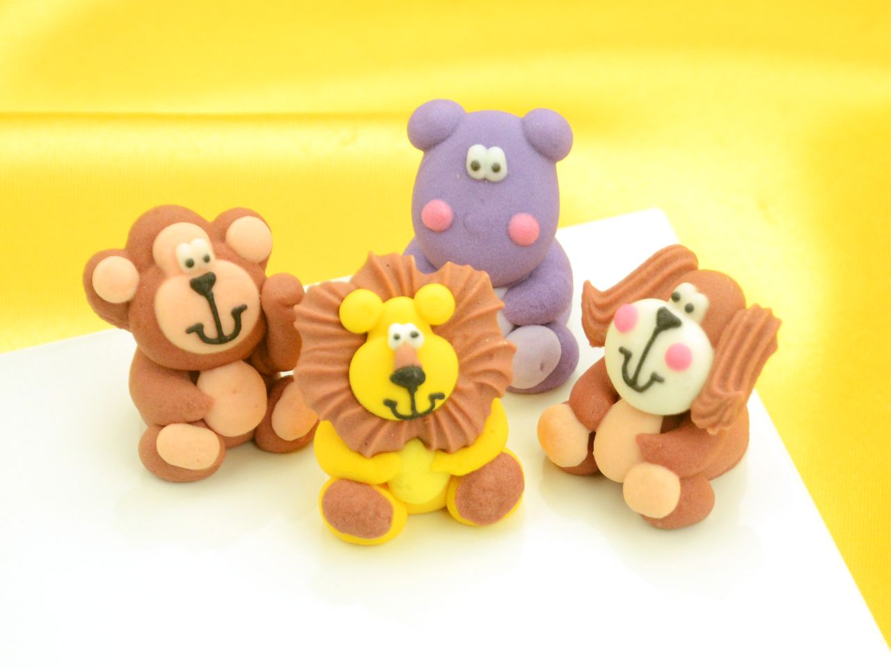 tierfiguren sitzend zucker 4 stueck