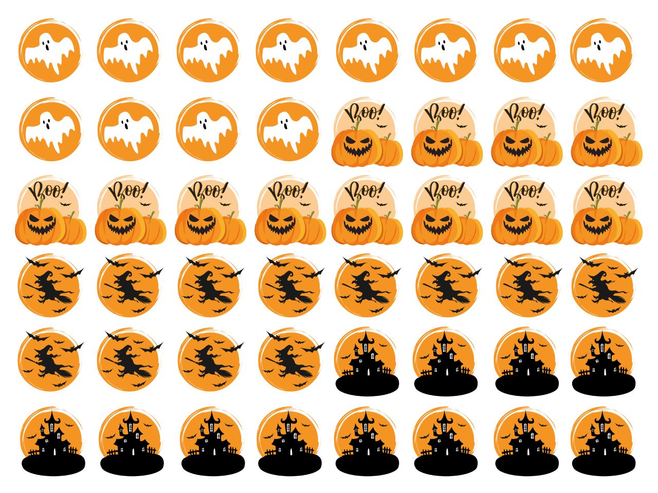 tortenaufleger buttons halloween motive 3cm 48 stueck