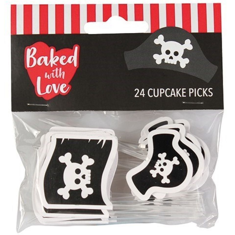 cupcakes deko piraten picker 24 stk