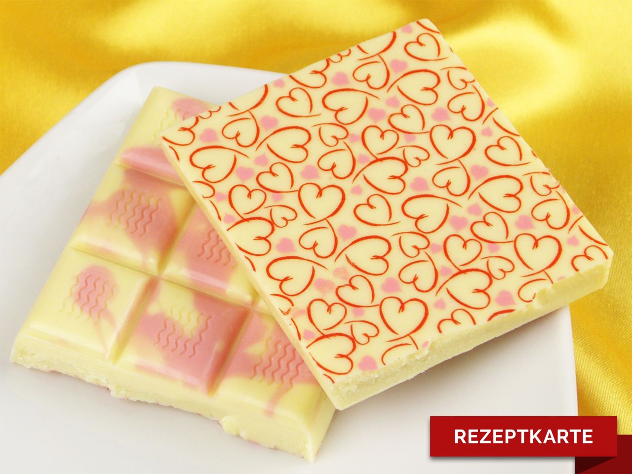 schokoladentafel amour rezeptkarte