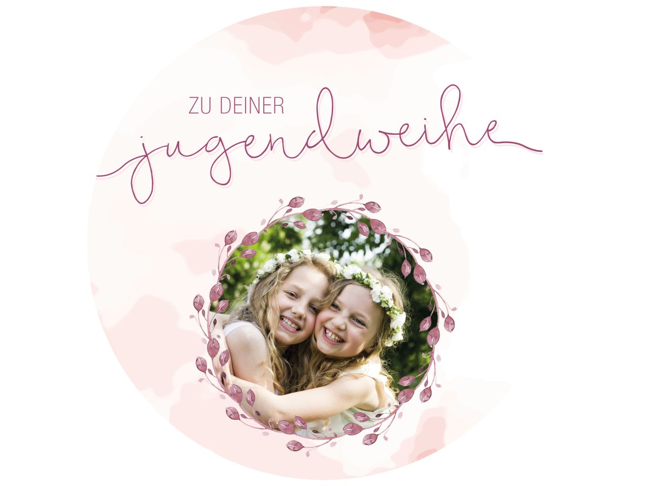 tortenaufleger jugendweihe rosa rund 20cm