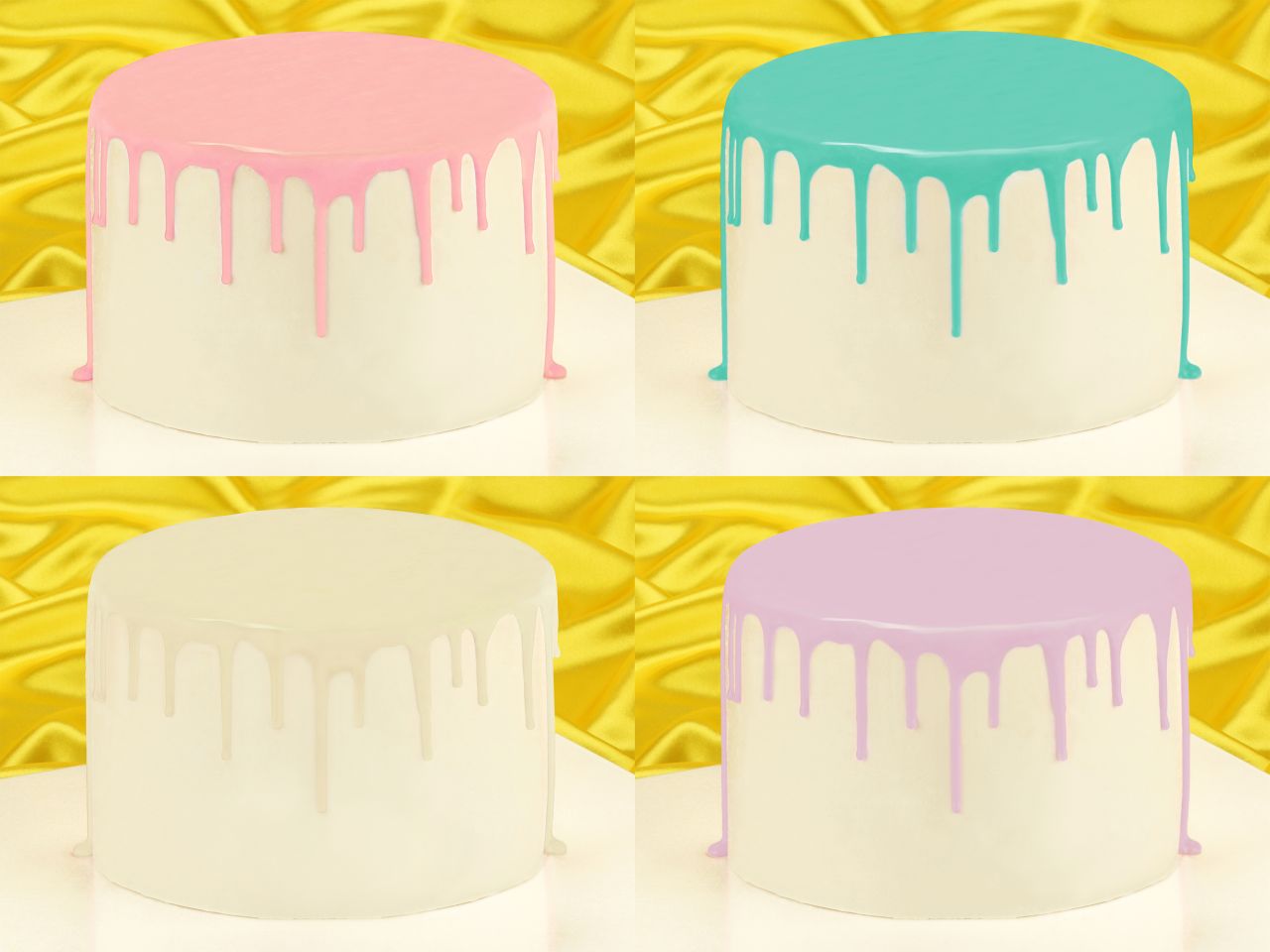 cake drip glasur princess set 4er
