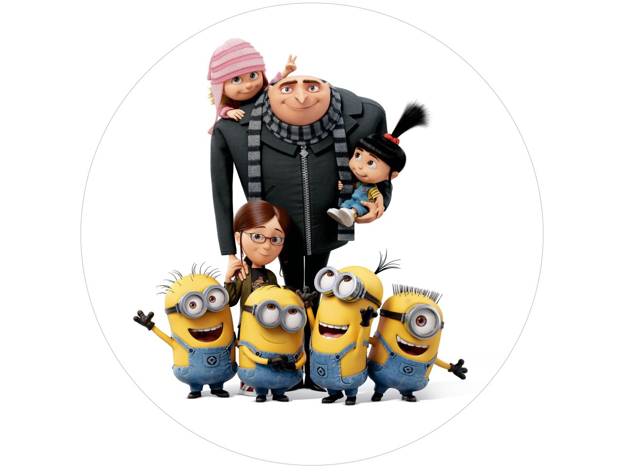 tortenaufleger minions 2 mit gru agnes margo edith rund 20cm