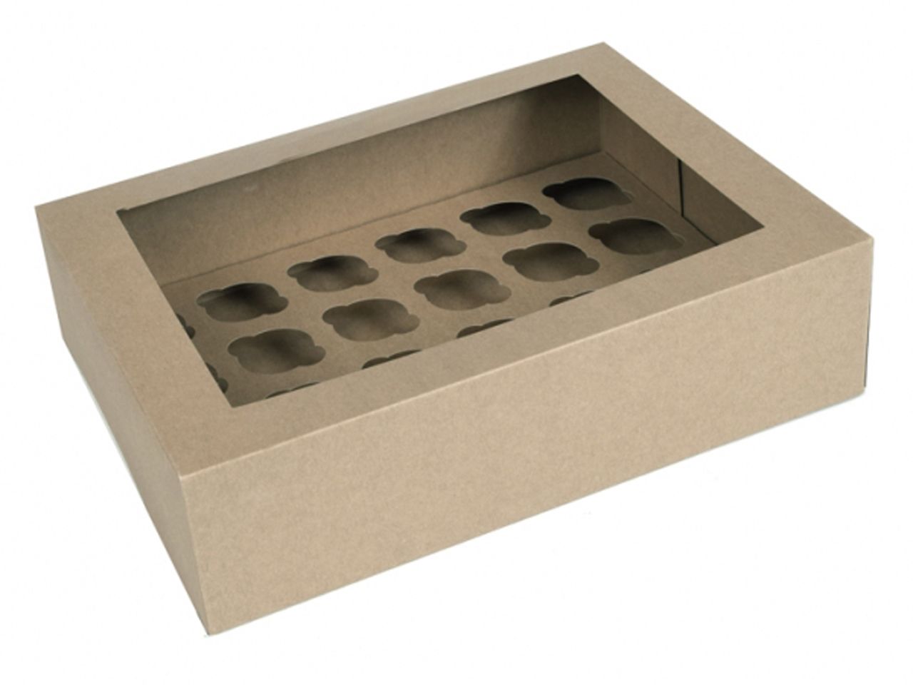 cupcake box fuer 24 mini cupcakes kraftpapier braun 2 stueck