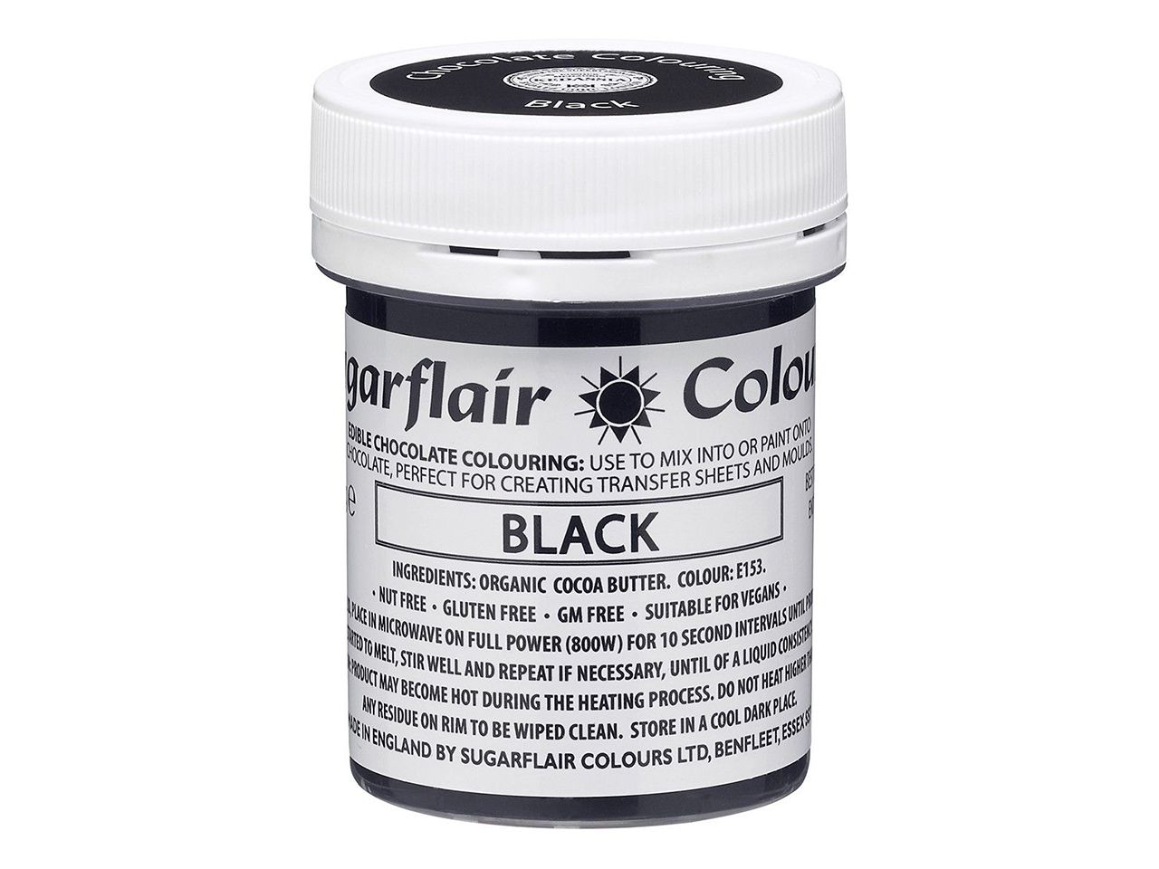 sugarflair schokoladenfarbe schwarz 35g