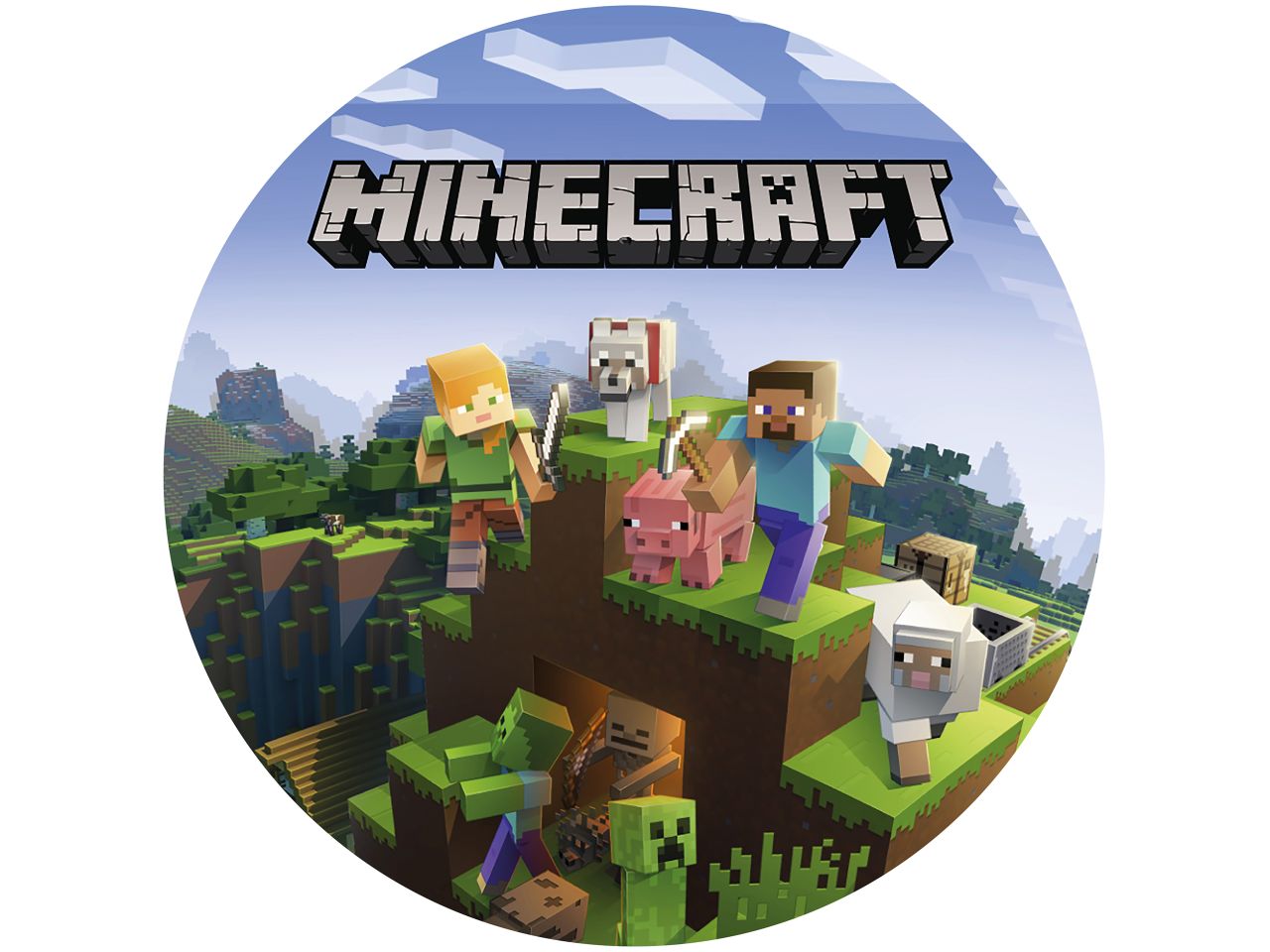 tortenaufleger minecraft rund 20cm