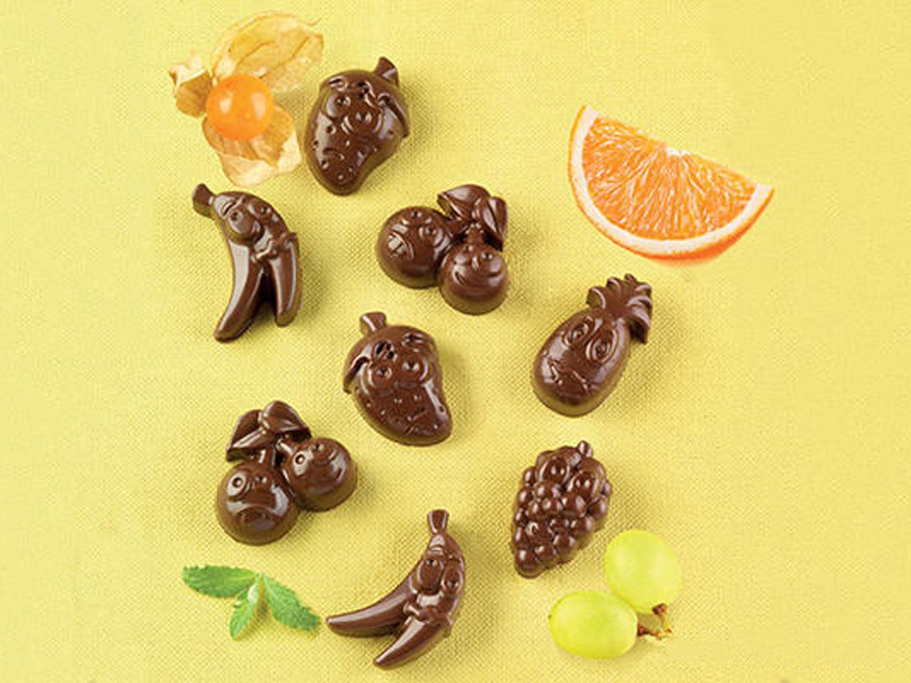 silikon pralinenform choco fruits